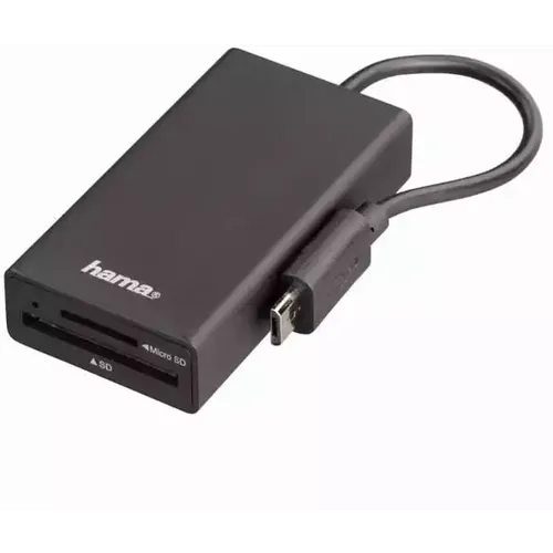 USB HUB 2.0 OTG Hama Micro USB+adapter USB A Čitač kartica za telefon/tab/PC slika 1