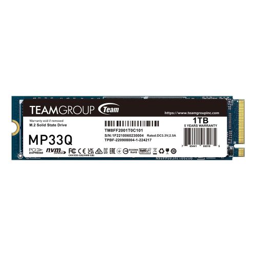 Teamgroup 1TB M.2 NVMe Gen3x4 SSD MP33Q 3D QLC 2280 slika 1