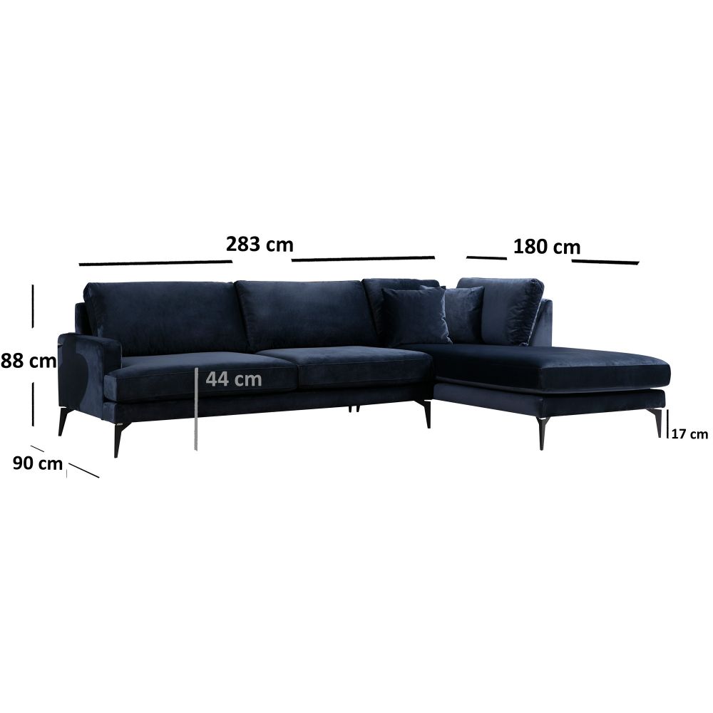 Papira Corner Right (L3+Chl) - Tamnoplavi Ugaoni Sofe slika 6