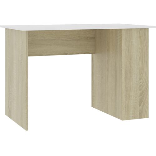 Radni stol bijeli i boja hrasta sonome 110x60x73 cm od iverice slika 26