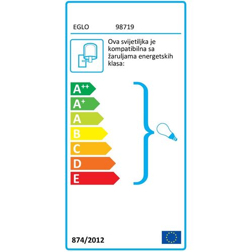 Eglo Mirandola vanjska zidna/1, e27, 60w, ip44, aluminij/staklo/crna  slika 2