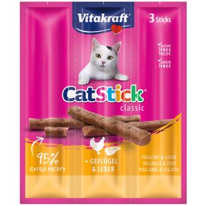 Vitakraft Cat Stick Classic, poslastica s piletinom i jetrom, 3 kom/18g