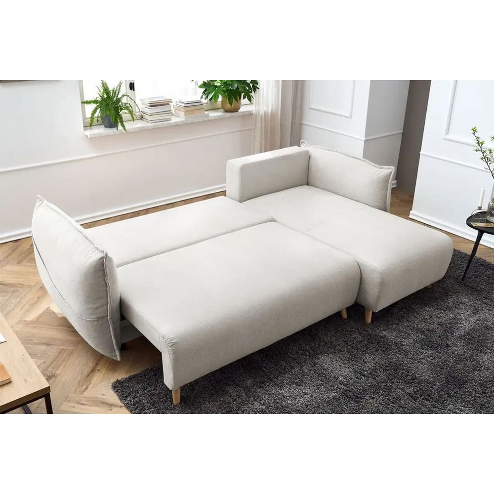 Ugaona Sofa Puffy - boja: krem slika 3