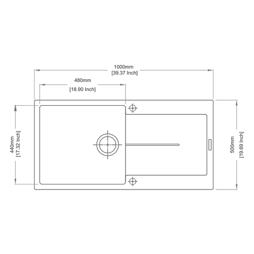 Sudoper Carysil Enigma D-100 L Deep Black slika 5