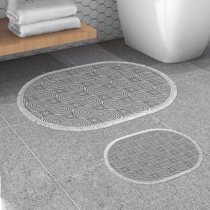 410605 - O - Grey Grey Bathmat Set (2 Pieces)