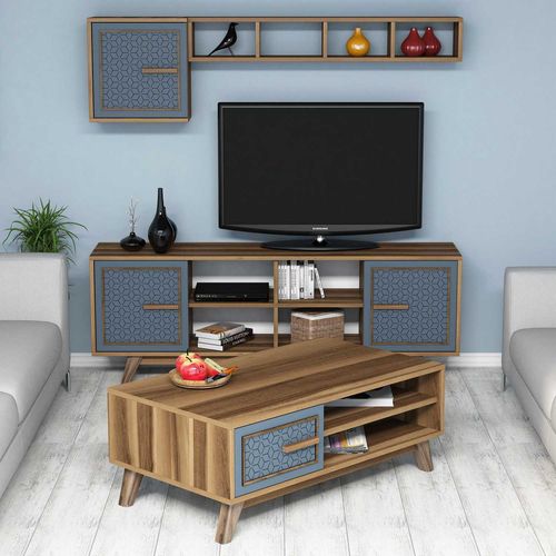 Ayla - Walnut, Blue Walnut
Blue Living Room Furniture Set slika 2