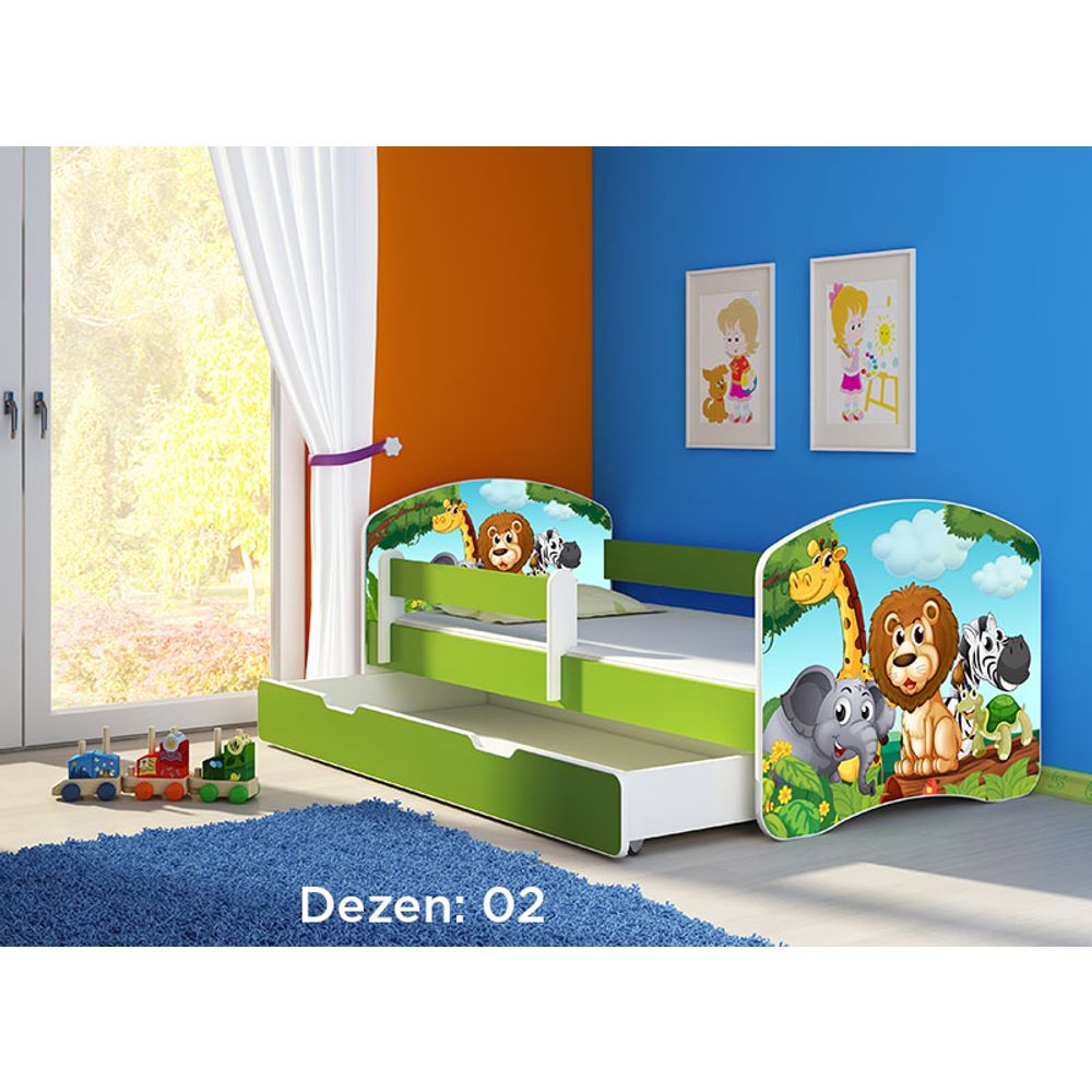 ACMA Dječiji krevet Acma II sa ladicom Green - 180x80cm - Dezen 02 slika 2