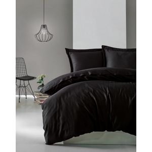 Elegant - Black Black Premium Satin Double Quilt Cover Set