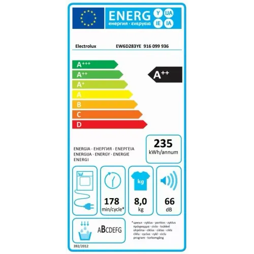 Electrolux 600 GentleCare sušilica rublja s toplinskom pumpom EW6D283YE  slika 3