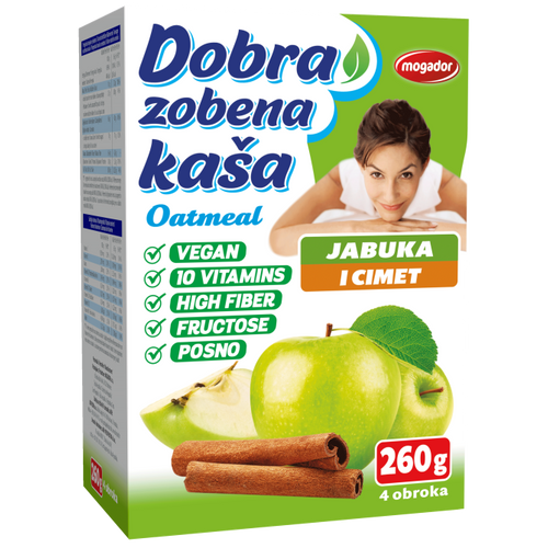 Dobra zobena kaša 260g jabuka - cimet        slika 1