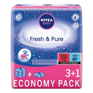 NIVEA Baby Fresh&Pure vlažne  maramice 4-pack 4x63 komada