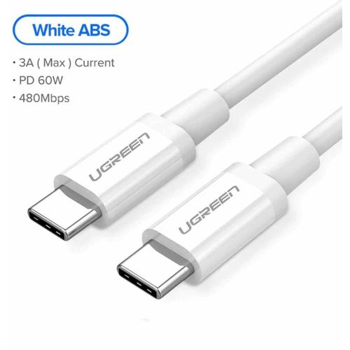 Ugreen - Podatkovni kabel (60520) - USB-C na Type-C PD60W 3A 2m - bijeli slika 2