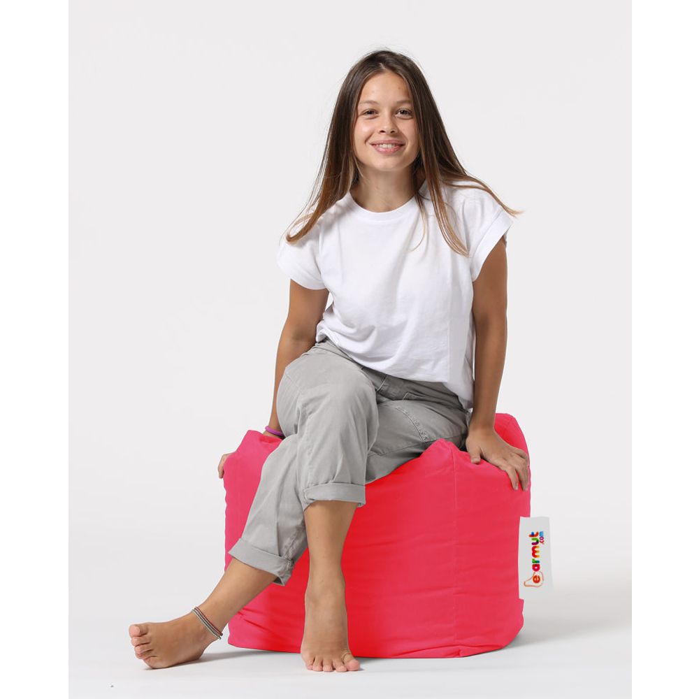 Kvadratni Pouf - Ružičasti Pouf za Vrt slika 4