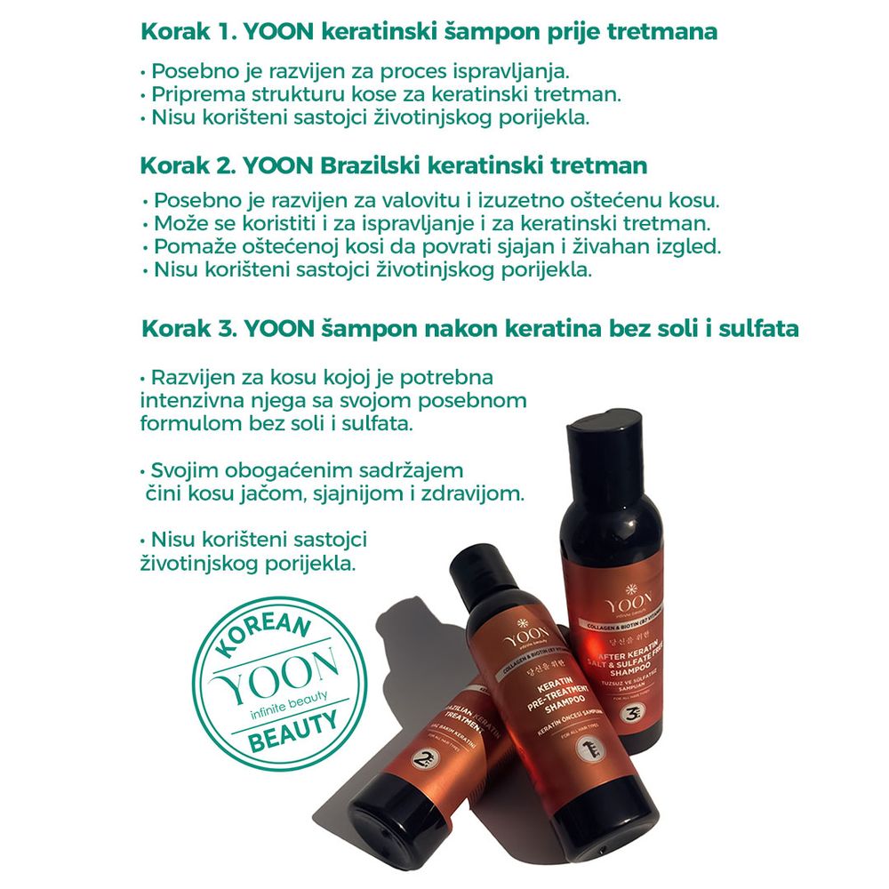 YOON Višenamjenski keratinski set za njegu kose 100ml x 3 slika 6