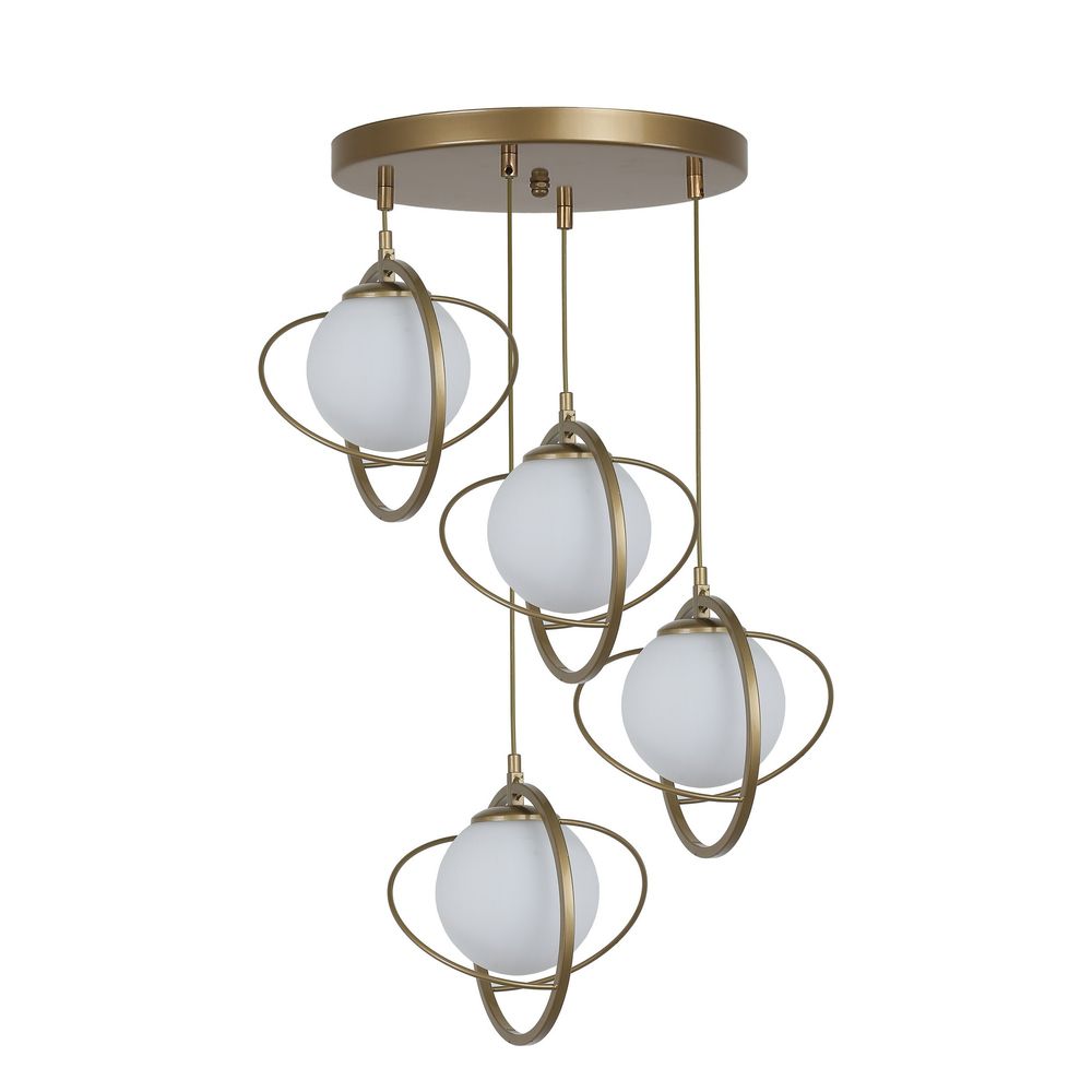 Nepal 4 Lü Tepsili Eskitme Beyaz Camlı Sarkıt AntiqueWhite Luster slika 2