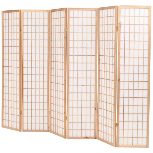 Sklopiva sobna pregrada sa 6 panela u japanskom stilu 240x170 cm prirodna slika 4
