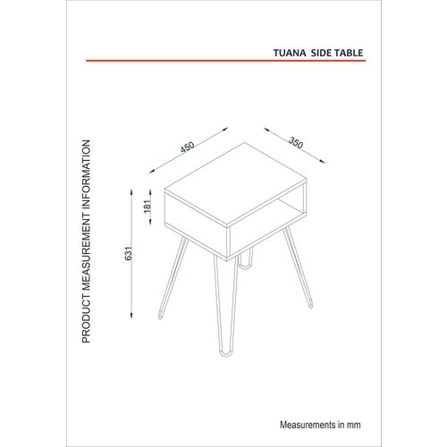 Tuana - Walnut Walnut Side Table slika 3