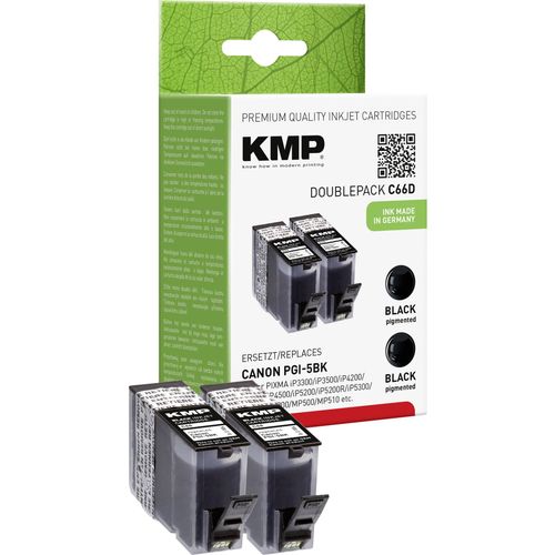 KMP tinta zamijenjen Canon PGI-5 kompatibilan 2-dijelno pakiranje crn C66D 1504,0021 slika 2