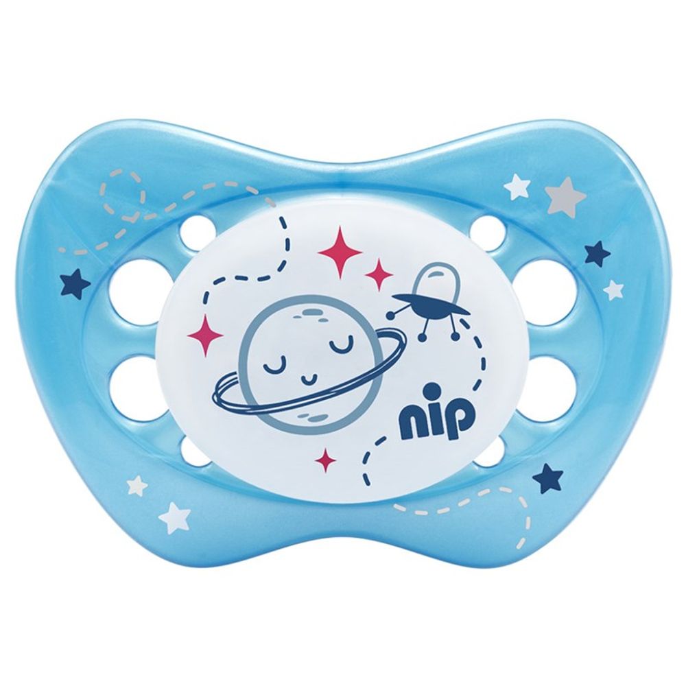nip® Duda varalica Night 0-6mj (veličina 1) - Silikon, 2kom Plava, Siva slika 2
