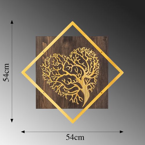 Wallity Drvena zidna dekoracija, Tree v3 - Gold slika 6