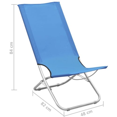 Sklopive stolice za plažu od tkanine 2 kom plave slika 15