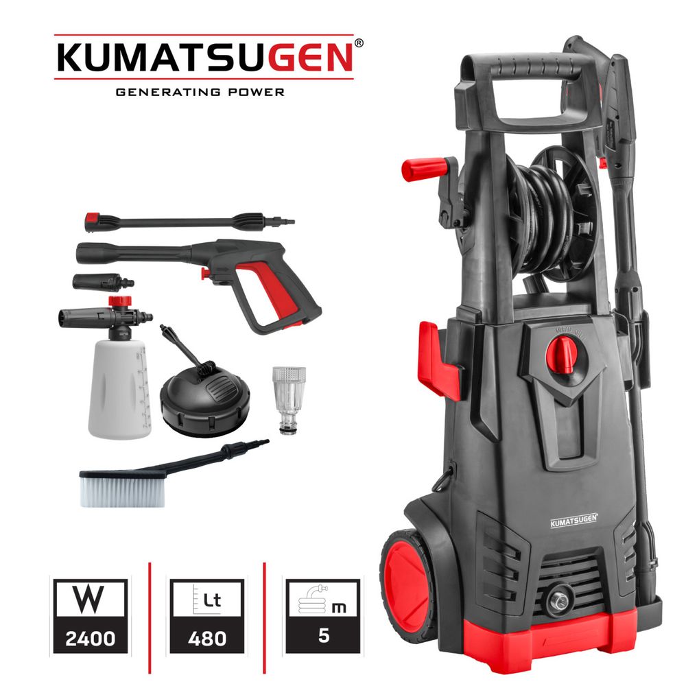Kumatsugen KPW180 perač pod visokim pritiskom 180 bara, 2400W, 480L/h sa priborom slika 1