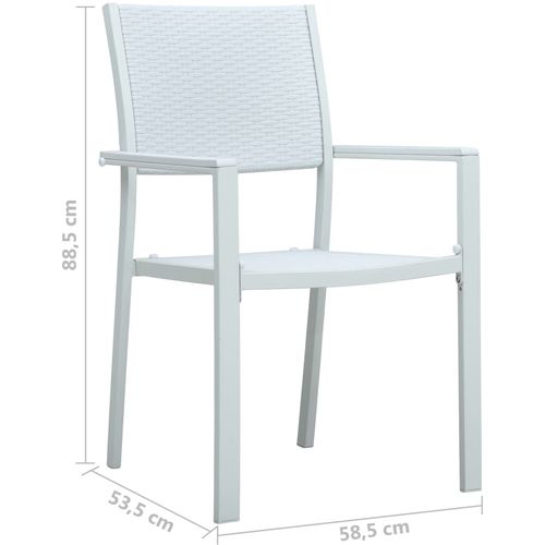 Vrtne stolice 2 kom bijele plastične s izgledom ratana slika 9