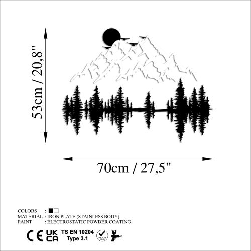 Wallity Metalna zidna dekoracija, Nature And Mountain - 14 slika 6