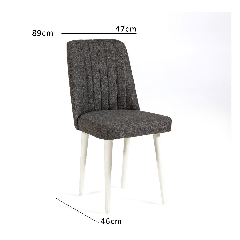 Vina Sandalye Anthracite i Bijela slika 5