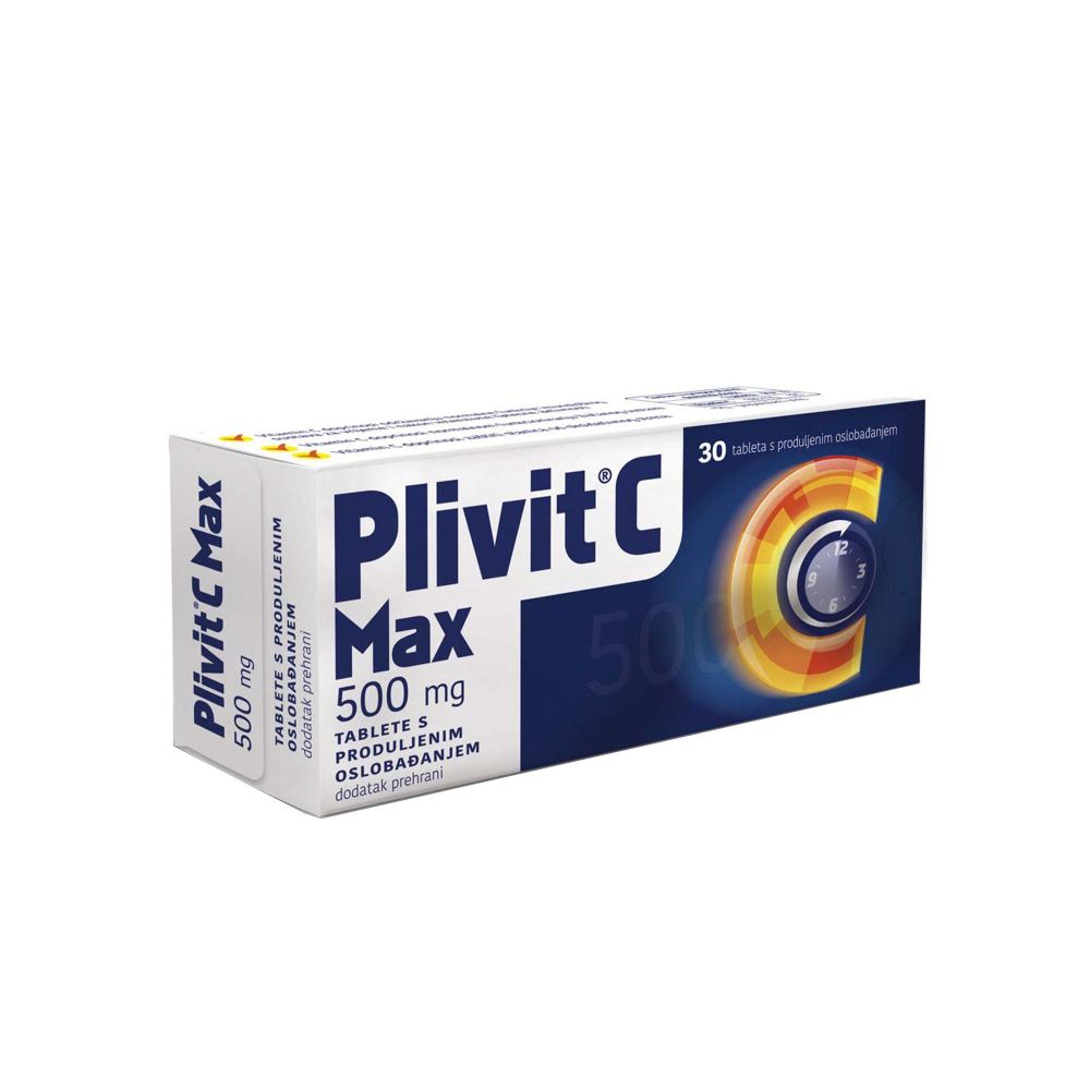 PLIVIT C MAX TBL 30X500MG - Dodatak Prehrani sa Vitaminom C slika 1