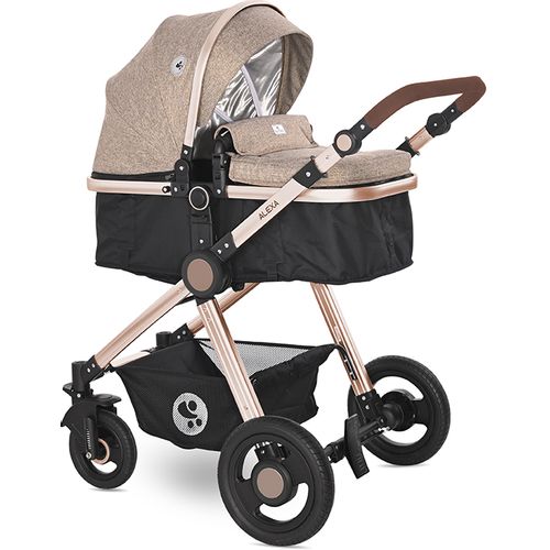 LORELLI ALEXA Kolica 3u1 Pearl Beige: Košara + Autosjedalica + Zimska Navlaka (0mj+) - (do 15kg/96cm) slika 2