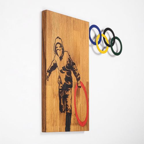 Banksy - 14 WalnutBlack Decorative Wooden Wall Accessory slika 6