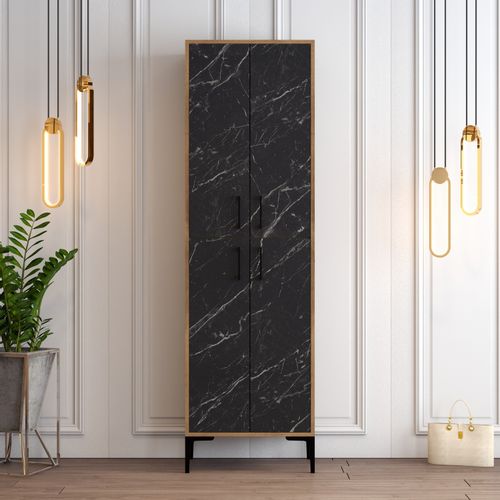 Woody Fashion Ormar za cipele, Berlin A - Walnut, Black Marble slika 2