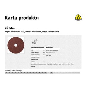 Klingspor brusni disk od vlakana 125mm, granulacija 24 CS561 /25 kom.