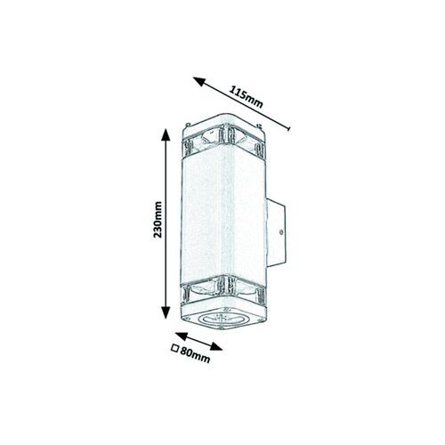 Rabalux Sintra,spoljna zidna,GU10 2X25W,crna slika 3