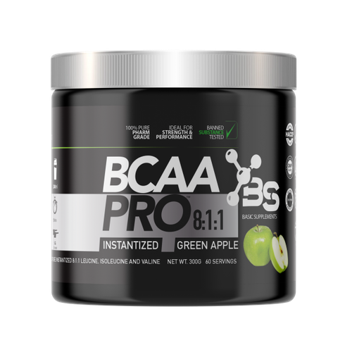 BCAA PRO 8:1:1 / 300GR BASIC SUPPLEMENTS -  Fresh Green Apple slika 1