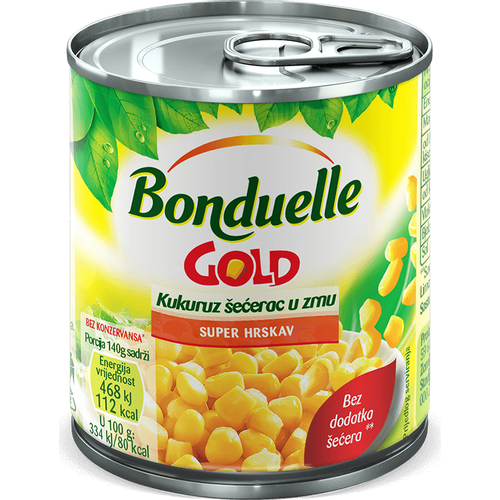 Bonduelle Kukuruz šećerac u zrnu gold 670g, ocjeđene mase 570g slika 1