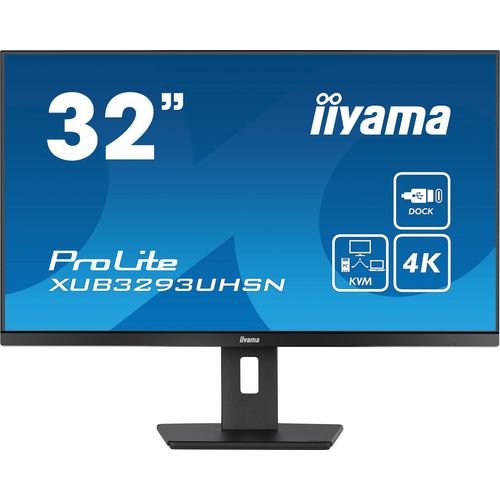 Iiyama ProLite XUB3293UHSN-B5LED monitor 32" (31.5" viewable) 3840 x 2160 4K @ 60 Hz IPS 350 cd/m² 1000:1 4 ms HDMI DisplayPort USB-C speakers matte black slika 1