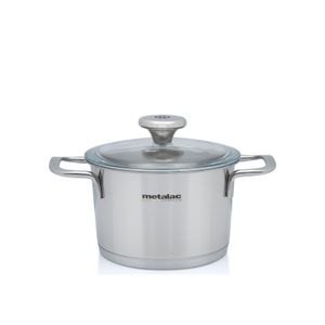 Metalac inox šerpa duboka , 16 cm / 1.9 l Konix santino sa staklenim poklopcem