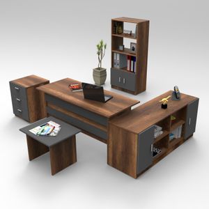 VO15 - BA Walnut
Anthracite Office Furniture Set