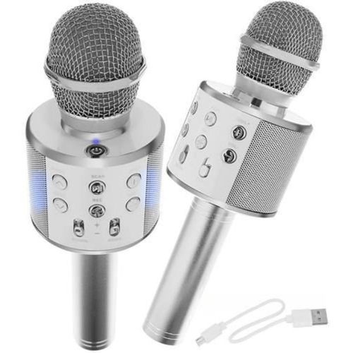 Karaoke mikrofon s zvučnikom sivi slika 2