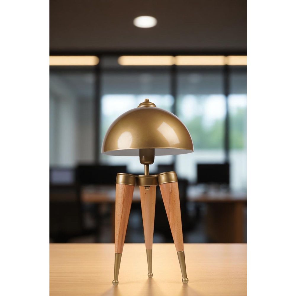 Opviq Stolna lampa 009, zlatna, hrast slika 2