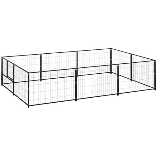 Kavez za pse crni 6 m² čelični slika 1