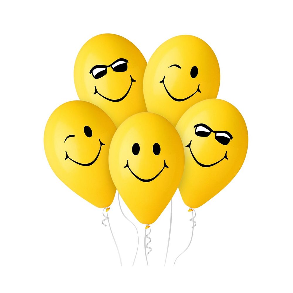 GoDan GS110-PS3Y Balon Smiles Žuti 30cm, 5kom slika 1