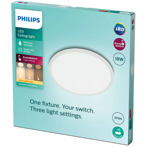 Philips superslim cl550 bela plafonska svetiljka 18w 2700 ip44 slika 2