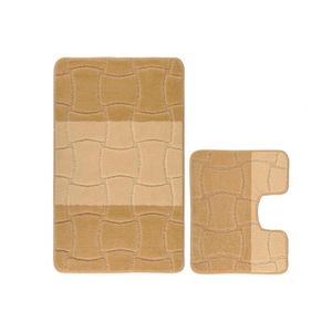 Sarıyer - Coffee Milky BrownBeige Bathmat Set (2 Pieces)