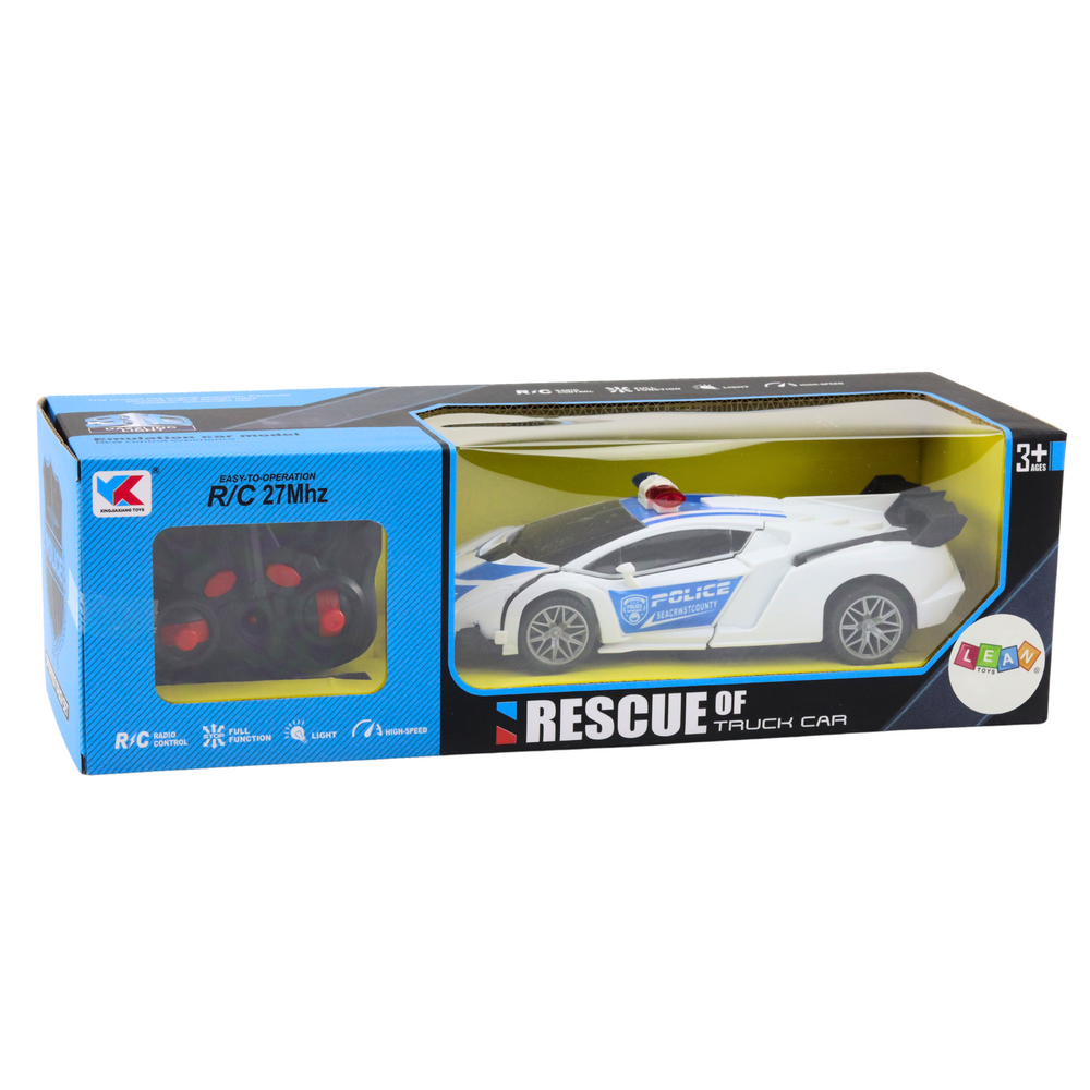 R/C policijski automobil 2u1 robotski automobil sa zvukovima i svjetlima slika 6