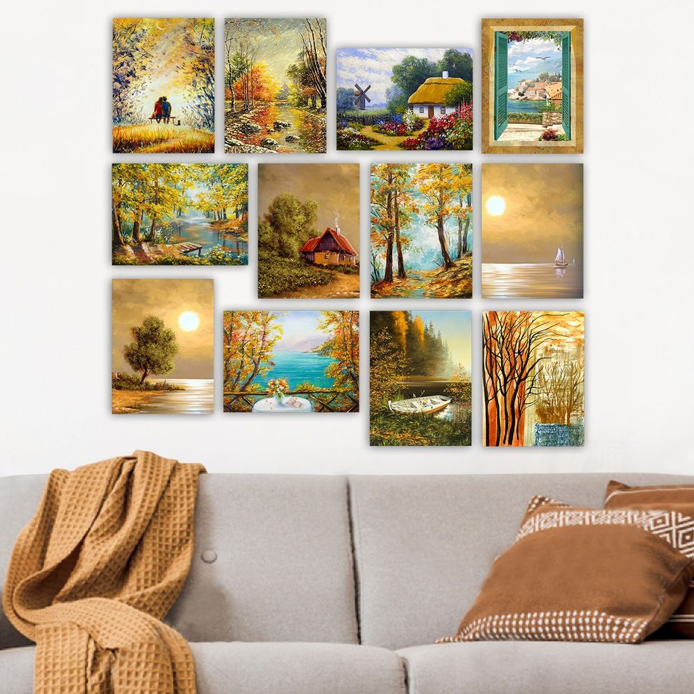 Dekorativna Slika od MDF-a u Više Boja 12MDF20YS (Set od 12 Komada) slika 1