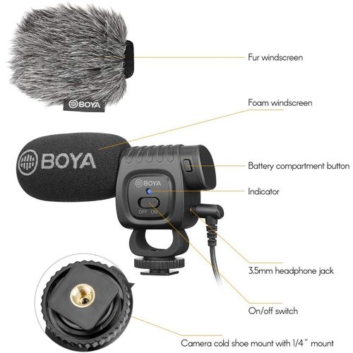 Boya Mini on-camera shotgun mikrofon slika 9