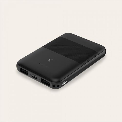 KSIX, prijenosna baterija za punjenje 5000 mAh, 2XUSB-A + USB C utor slika 2